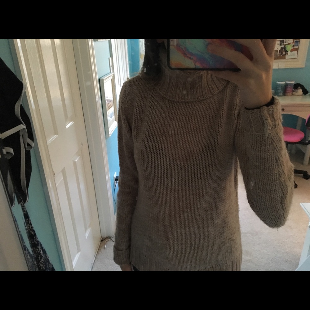 the limited women’s tan turtleneck sweater